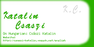 katalin csaszi business card